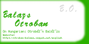 balazs otroban business card